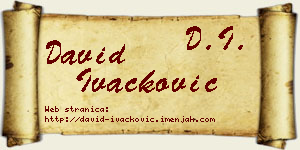 David Ivačković vizit kartica